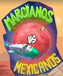 Poster Marcianos vs mexicanos