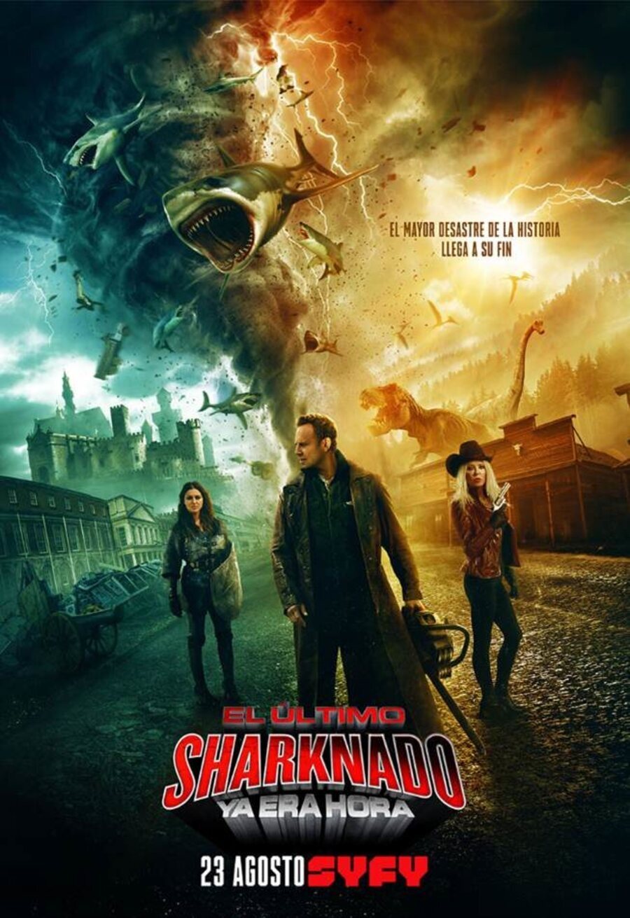 Poster of The Last Sharknado: It's About Time - Cartel español 'El último Sharknado: Ya era hora'