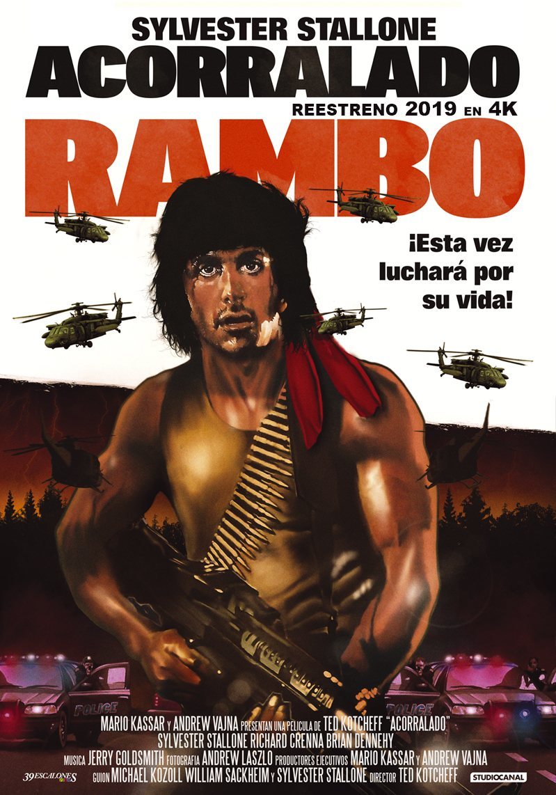 Poster of First Blood - Póster Reestreno en 4k español