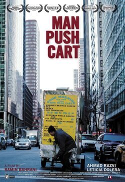 Poster Man Push Cart