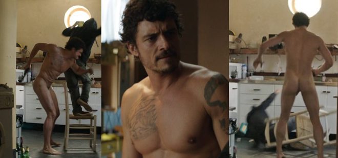 Orlando Bloom armed and completely naked in 'Zulu'