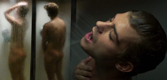 Garrett Clayton naked in 'King Cobra'
