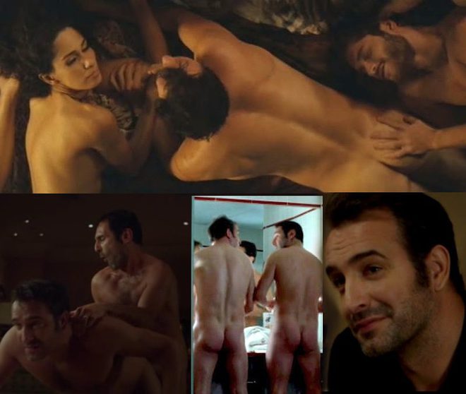 Jean Dujardin naked having gay sex with Gilles Lellouche in 'The Players'