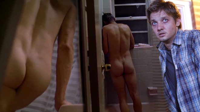 Jeremy Renner totally naked shows his bottom in '12 and Holding'