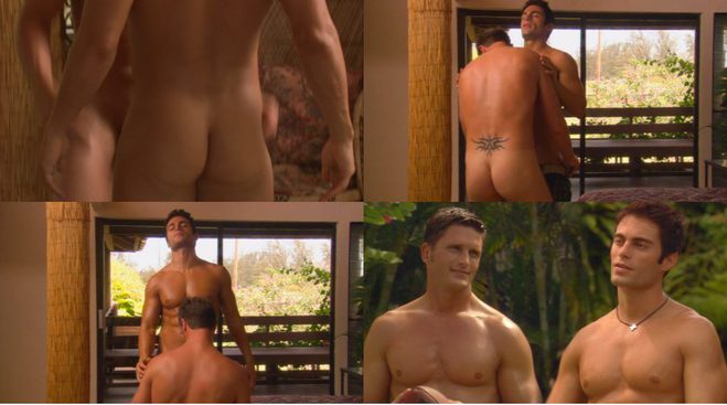 Jon Fleming and Reichen Lehmkuhl naked and making sex in 'Dante's Cove'