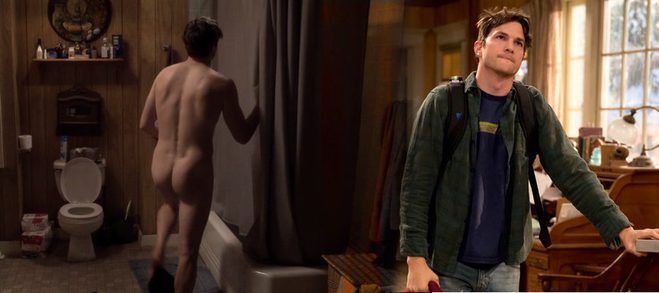 Ashton Kutcher totally naked shows his ass in 'The Ranch'