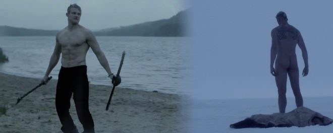 Alexander Ludwig totally naked in 'Vikings' shows his ass