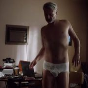 Julian McMahon naked in 'Hunters' shows his ass