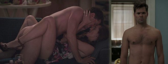 Andrew Rannells completely naked in 'Girls' shows his ass and has sex