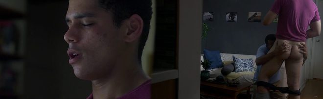 Charlie Bennett naked shows his ass in 'The Happy Sad' while is having oral sex