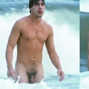 Javier Bardem shows his penis while being completely naked
