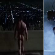 A completely naked Arnold Schwarzenegger shows his ass