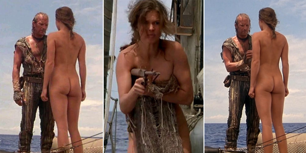 A completely naked Jeanne Tripplehorn shows her ass in 'Waterworld'