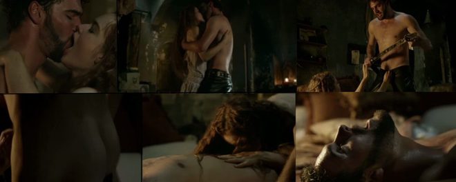 Tom Bateman gets naked and he shows his ass in 'Da Vinci's Demons'