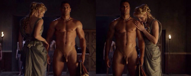Manu Bennett naked in 'Spartacus: Gods of the Arena'