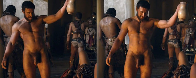 James Wells naked in 'Spartacus: War of the Damned'