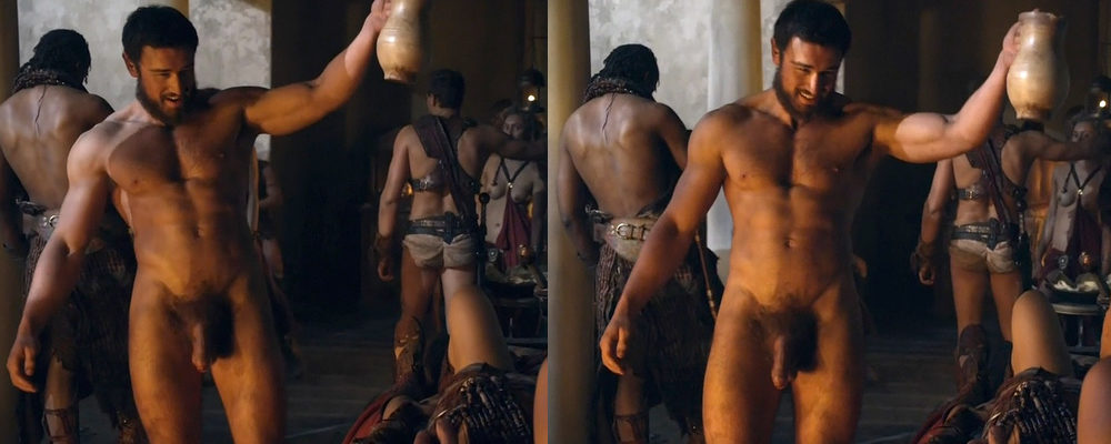 James Wells naked in 'Spartacus: War of the Damned'