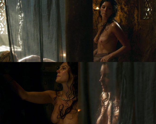 Annabel Scholey shows her breasts in 'Britannia'