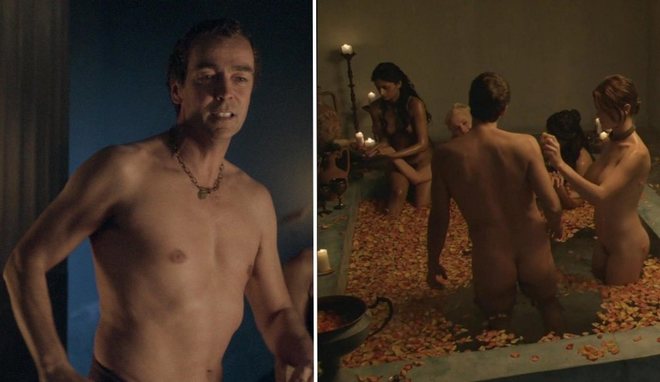 John Hannah shows his butt in 'Spartacus'