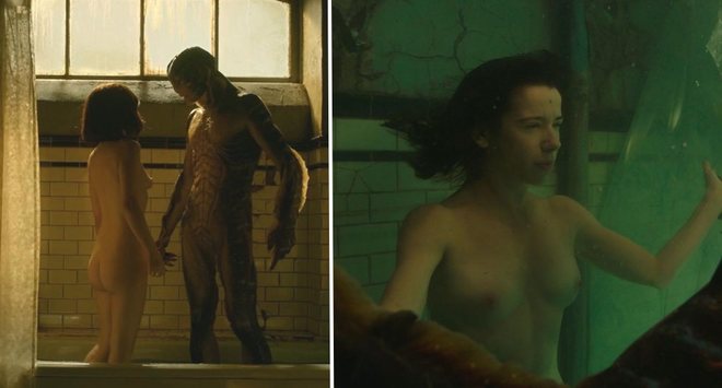 Sally Hawkins naked in 'The Shape of Water'