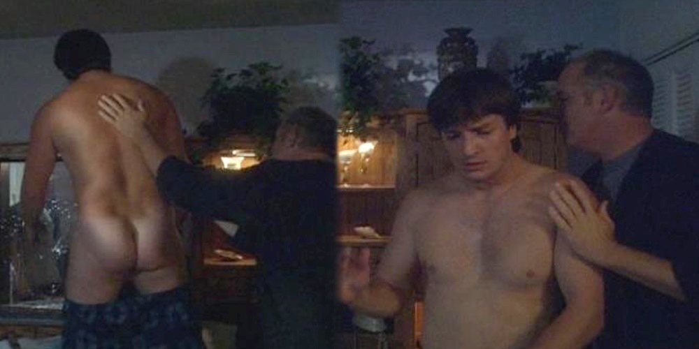 Nathan Fillion shows his butt in 'Outing Riley'