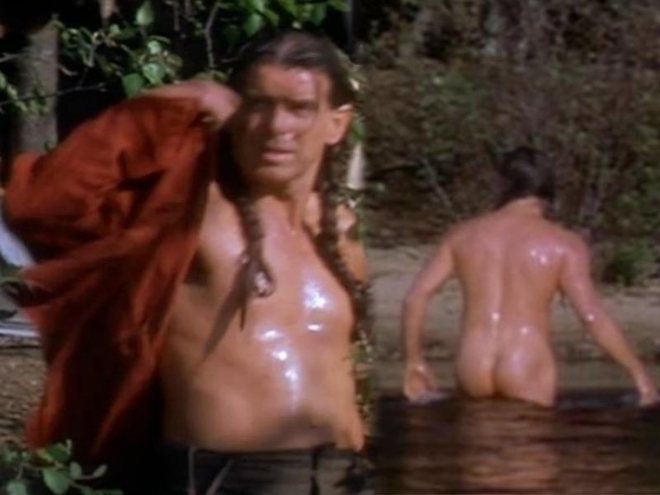 Pierce Brosnan shows his butt in 'Grey Owl'