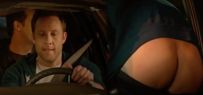 Michael Rosenbaum shows his butt in 'Back in the Day'