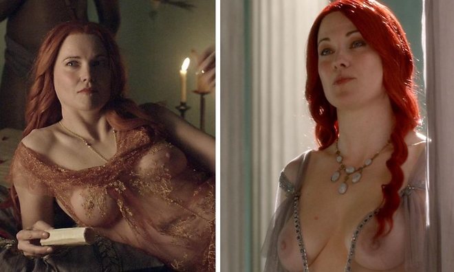 Lucy Lawless shows her tits in 'Spartacus'