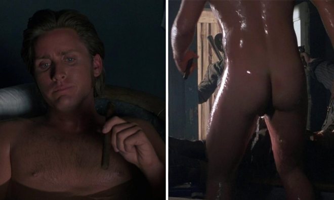 Emilio Estevez shows his butt in 'Young Guns'