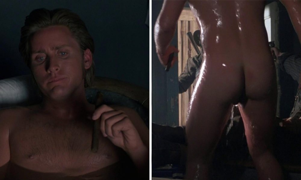 Emilio Estevez shows his butt in 'Young Guns'