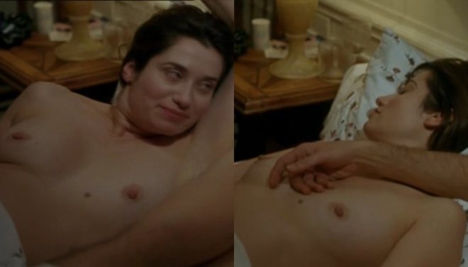 Emmanuelle Devos shows her boobs in 'Gentille'