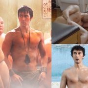 Hiroshi Abe, naked, shows his butt in 'Thermae Romae'