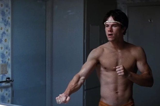 Mark Wahlberg with naked chest in 'Boogie Nights'