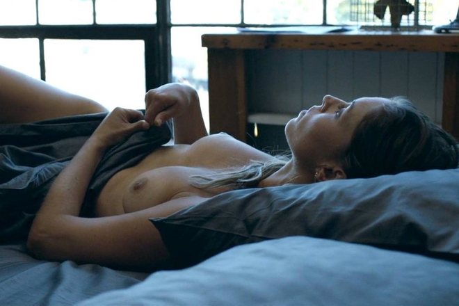 Natalie Krill shows her breasts in 'Below her Mouth'
