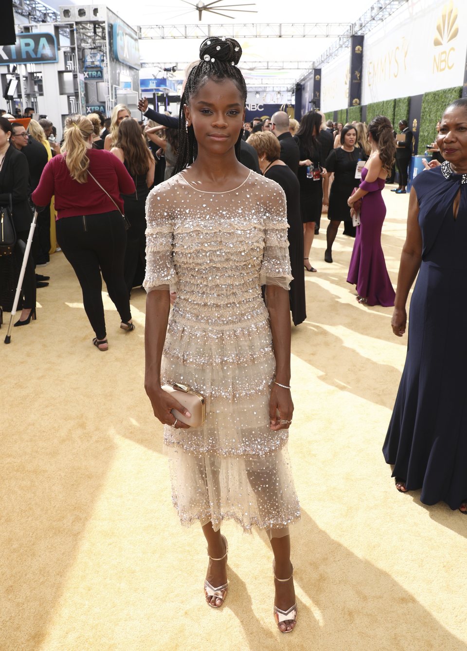 Letitia Wright on the red carpet ate the Emmys 2018