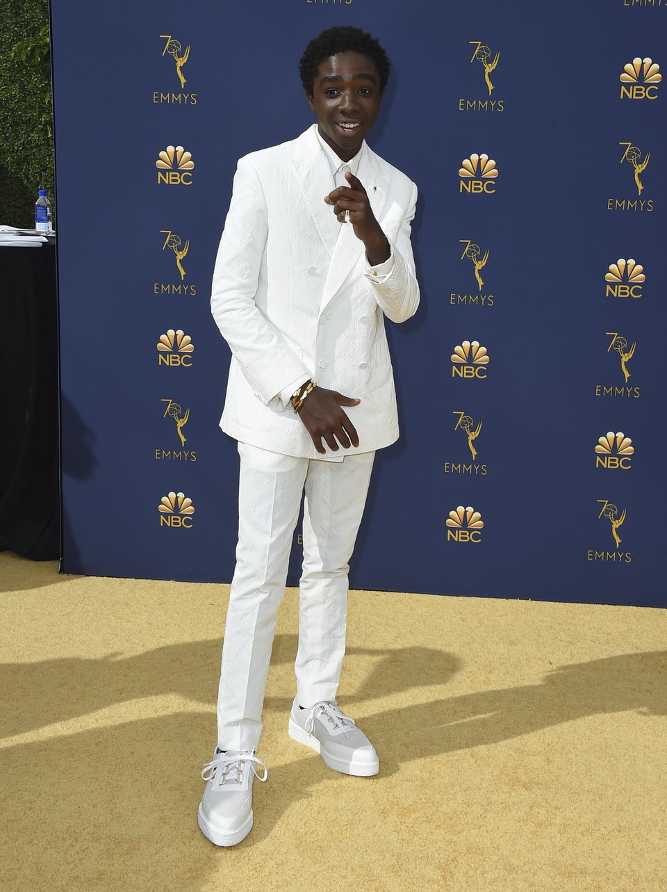 Caleb McLaughlin at the Emmys 2018 red carpet