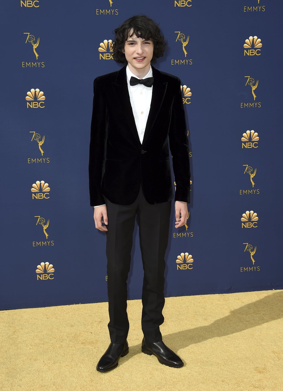 Finn Wolfhard at the Emmys 2018 red carpet