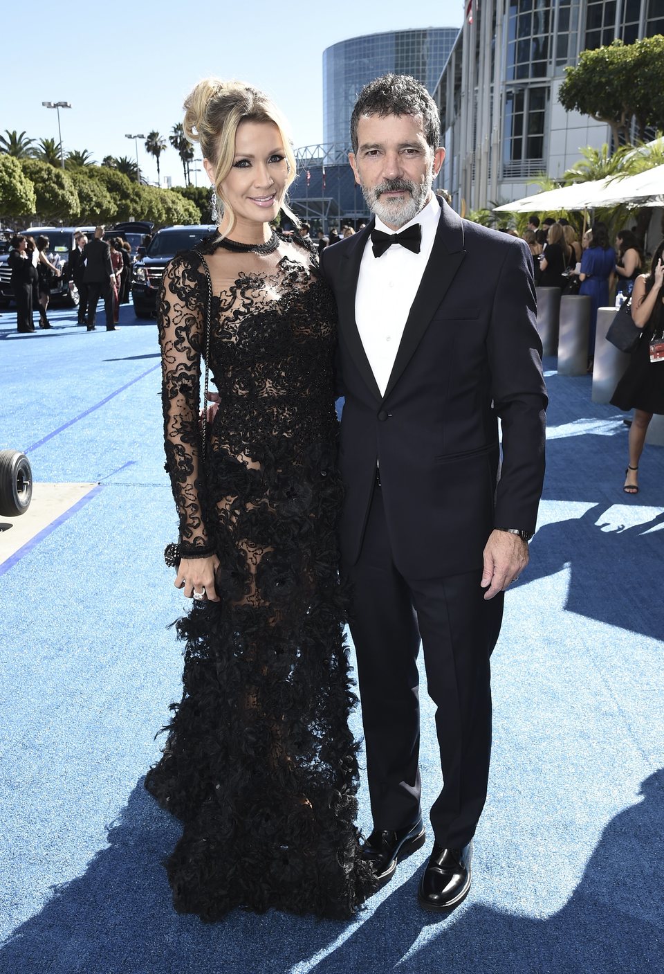 Antonio Banderas and Nicole Kimpel at the Emmys 2018 red carpet