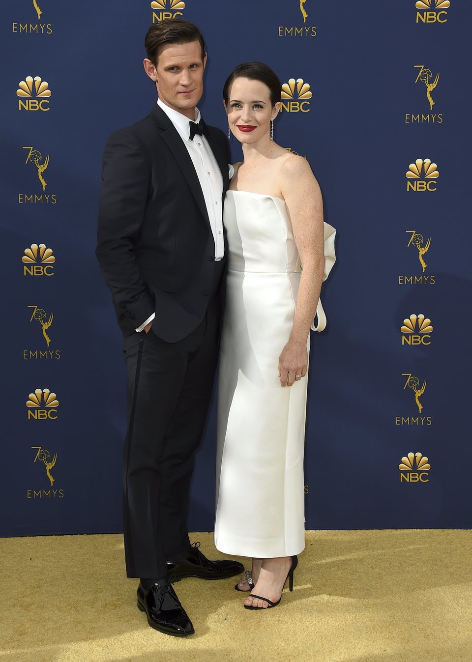 Matt Smith and Claire Foy at the Emmys 2018 red carpet