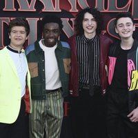 Gaten, Caleb, Finn and Noah in the 'Stranger Things' Season 3 Premiere