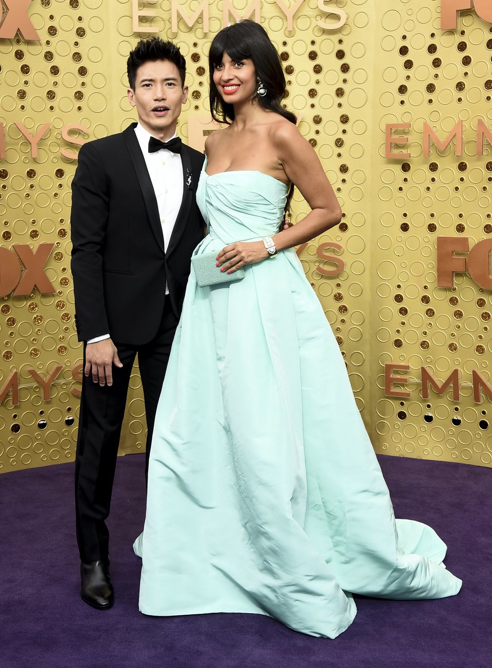 Manny Jacinto and Jameela Jamil at the Emmy 2019 red carpet