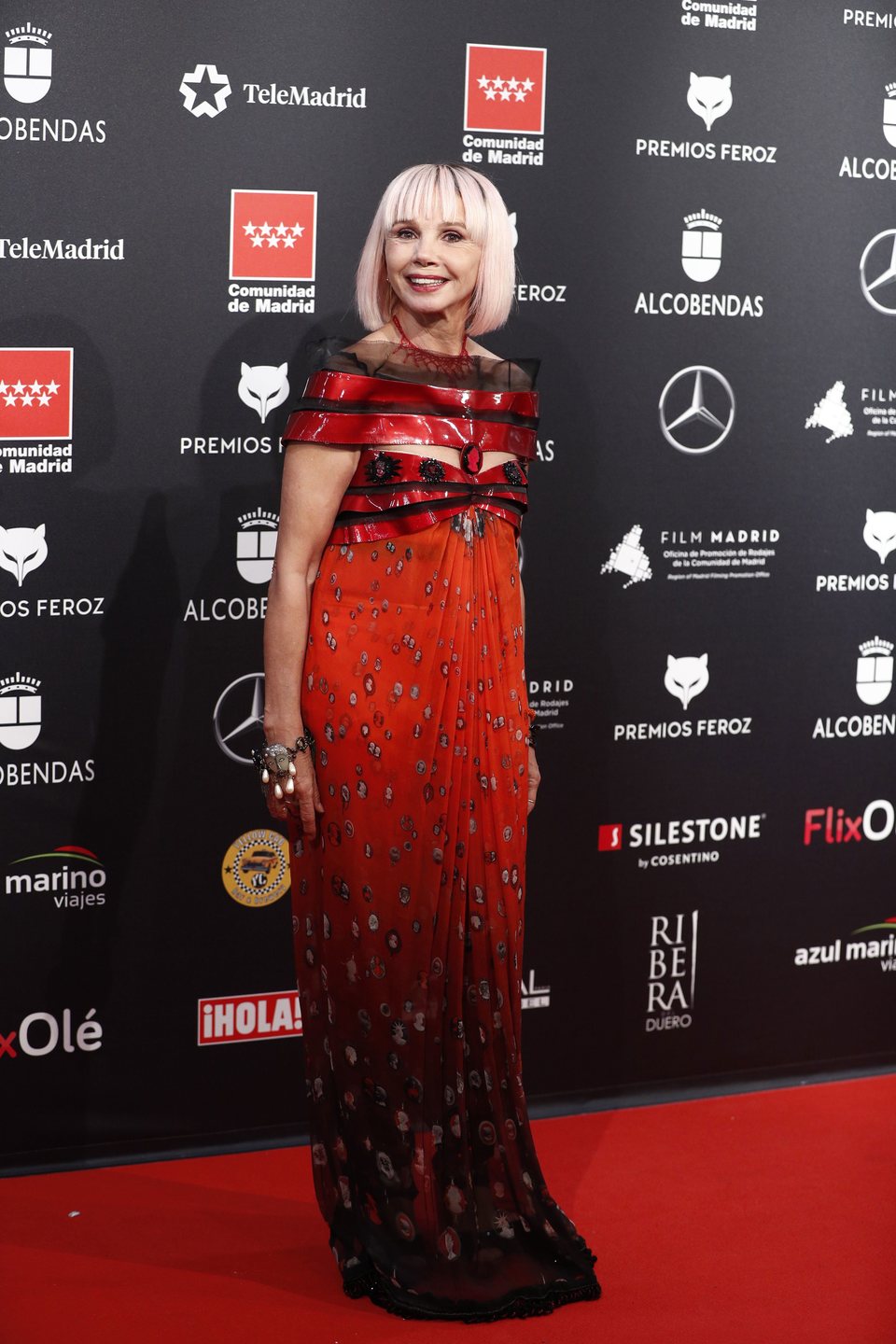 Victoria Abril at the Feroz Awards 2020 red carpet