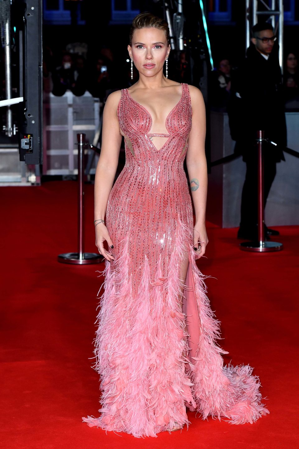 Scarlett Johansson on the red carpet at the 2020 BAFTAs