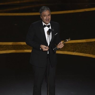 Taika Waititi receives the Oscar for Best Adapted Screenplay for 'Jojo Rabbit'