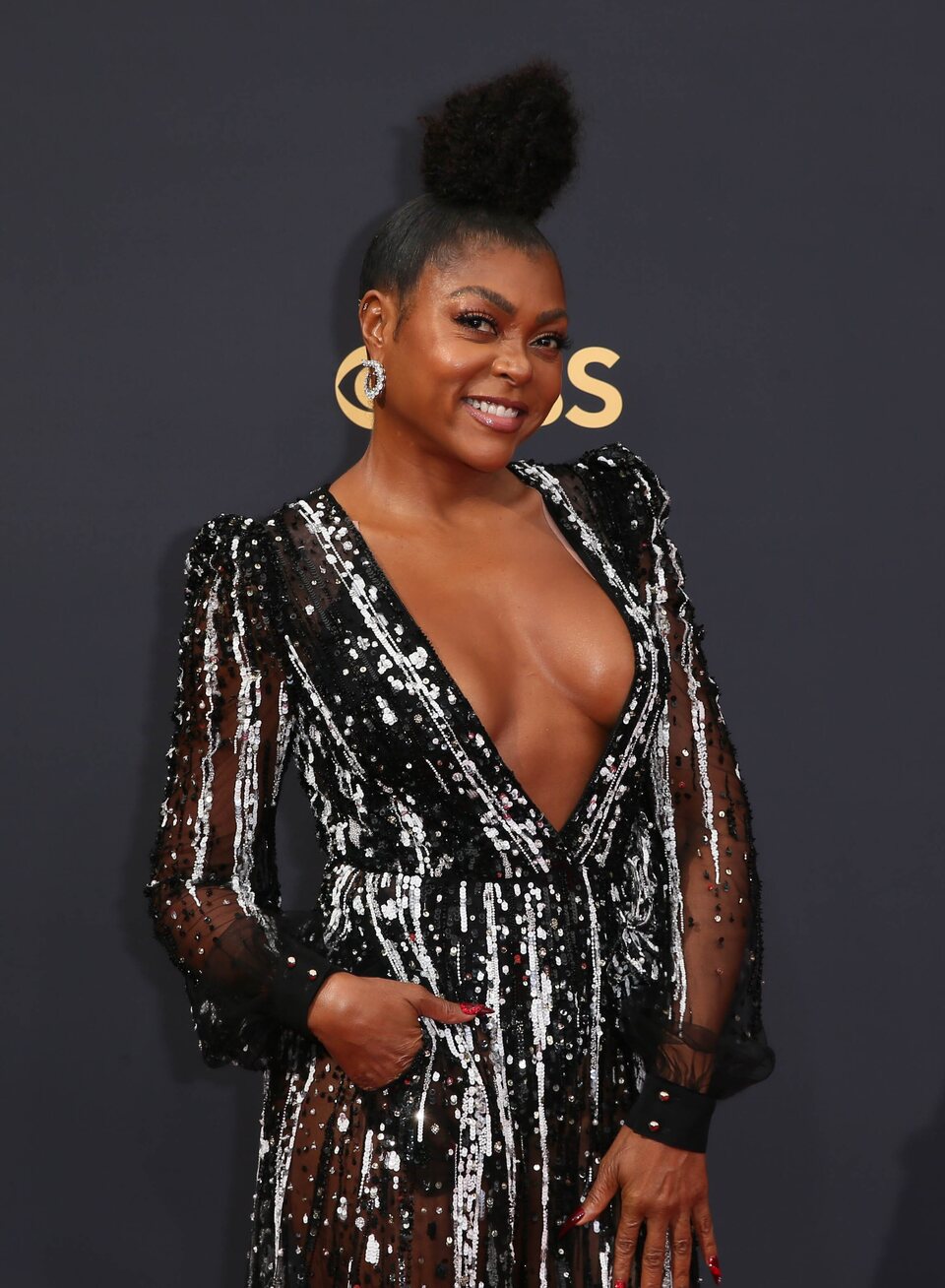 Taraji P. Henson at the Emmy's 2021 red carpet