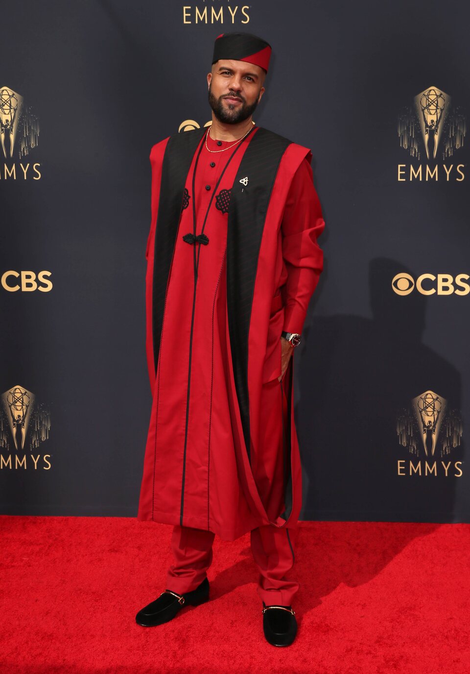 O-T Fagbenle at the Emmy's 2021 red carpet