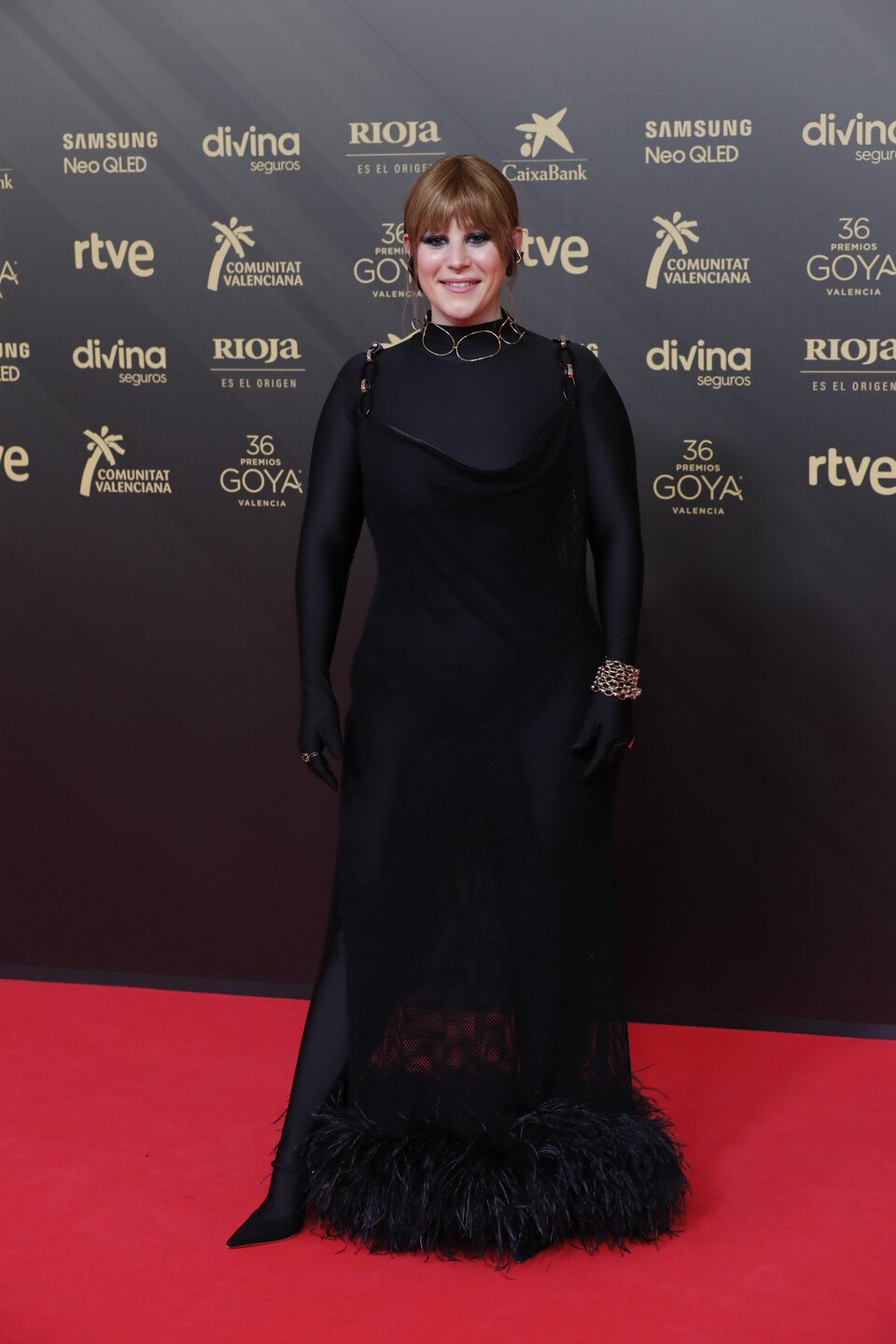 Ángela Cervantes at the Goya 2022 red carpet