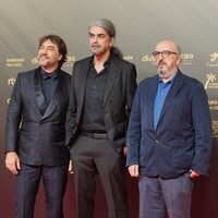 Javier Bardem, Fernando León de Aranoa y Jaume Roures at the red carpet of the 36h edition of the Goya Awards