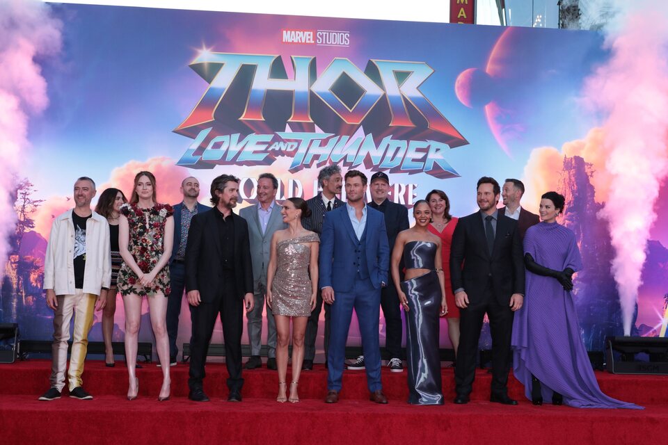 The crew at the 'Thor: Love and Thunder' world premiere