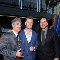 Taika Waititi, Chris Hemsworth & Chris Pratt at the 'Thor: Love and Thunder' World Premiere